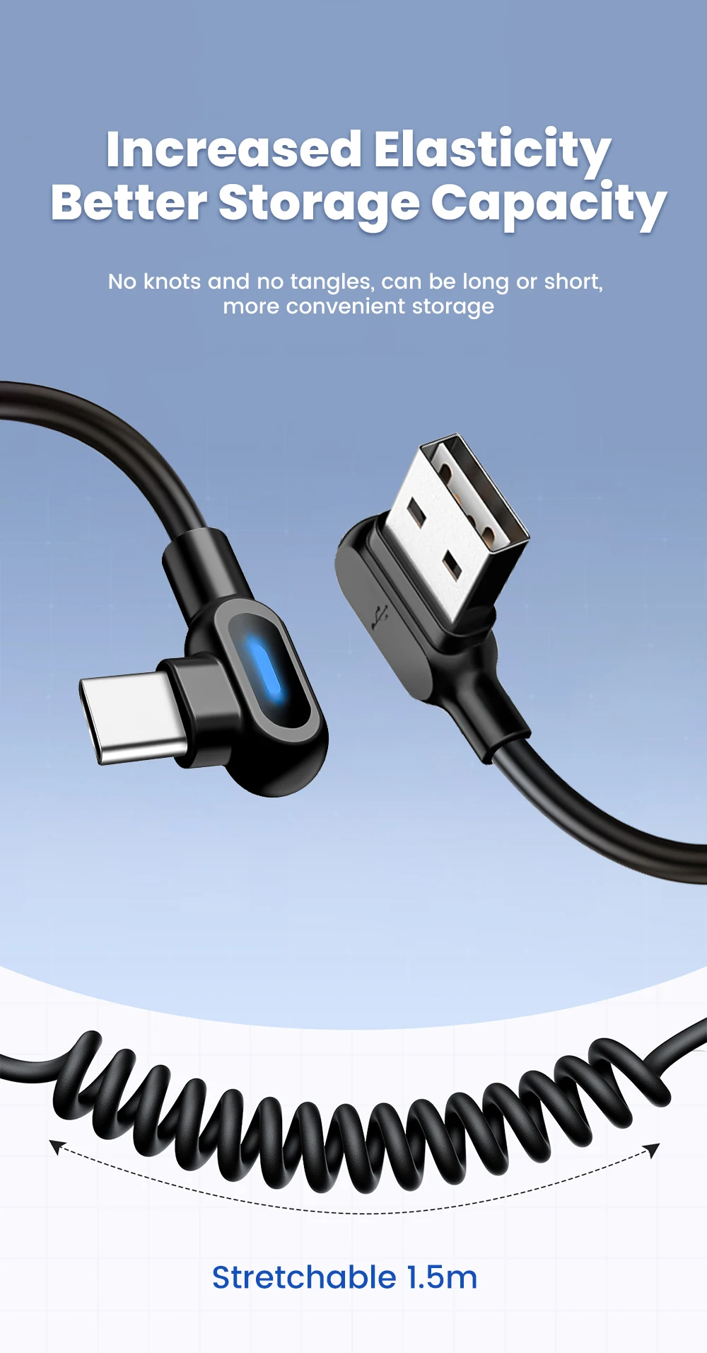 6A Short Spring Data Cable Dual Elbow USB C To Type C Fast Charging Cable For iPhone 15 16 Pro Samsung Xiaomi Phone Charger Wire