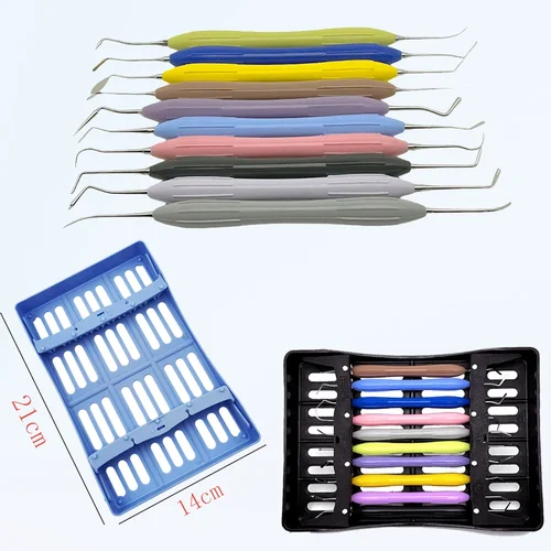 Juego de espátulas de resina Dental, herramienta de odontología de silicona, Kit de instrumentos de relleno de resina compuesta para restauración estética de dentista, 10 Uds.
