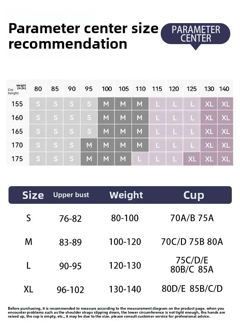 Size chart and fit details