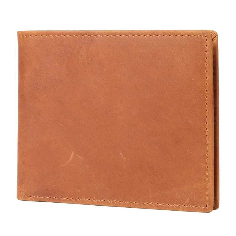 Wallet Men Genuine Leather Short Wallet Vintage Cow Leather Coin Purse Casual Wallets Purse Card Holders Small Men's Wallet