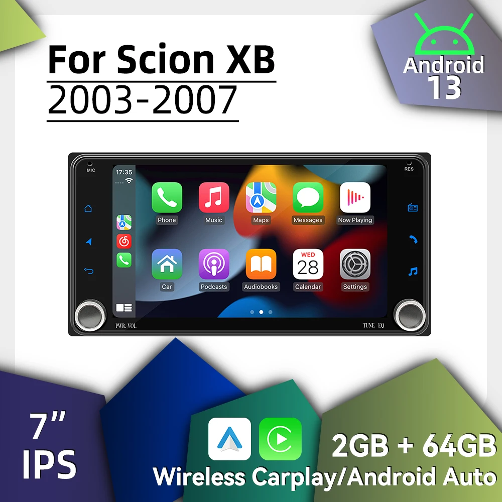 2Din Android Radio Car Multimedia for Scion XB 2003-2007 Head Unit GPS Navigation Stereo 7