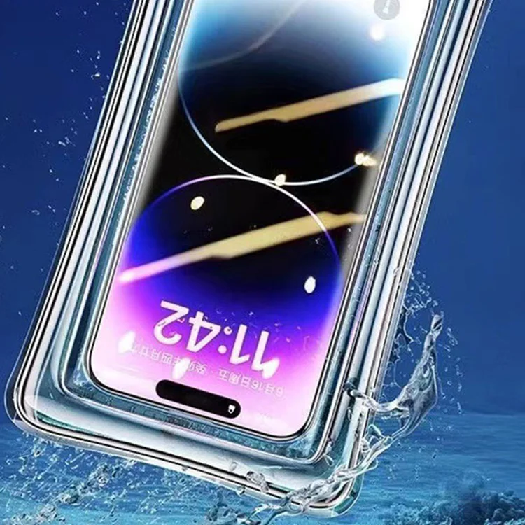 Floating Airbag Waterproof Cover Phone Case Touch Screen Outdoor Swimming Bag Lanyard Sealed Bag Under 7.0 inches For Swimming - view 2