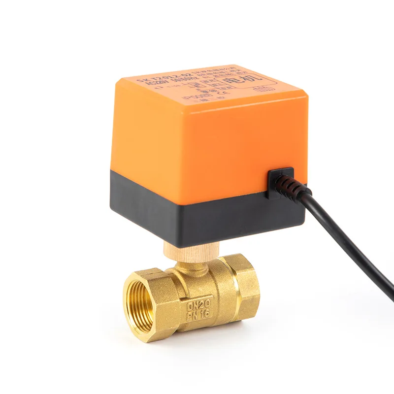 

1/2" 3/4" 1" 2" Motorized Ball Valve 220V 3-Wire 2 Point Control Brass Electric Ball Valve