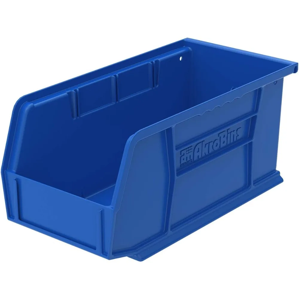 Plastic Hanging Stackable Storage Organizer Bin, 11-Inch x 5-Inch x 5-Inch, Blue, 12-Pack