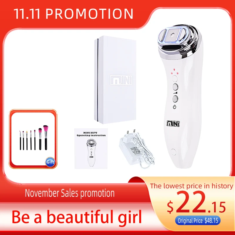 

New White Mini HIFU Machine for Face Ultrasound Machine Skin Care Products Facial Face Lifting Anti Wrinkles Tightening lesen us