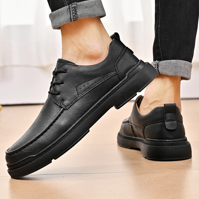 Genuine Leather casual men's shoes High quality handmade Leisure  Business Party Daily office outdoor shoes Plus Size 38-46 New image 2