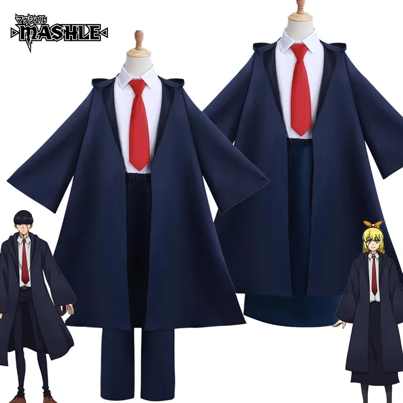 

Anime Mashle Magic and Muscles Lemon Irvine Cosplay Costume Navy Blue Cloak Coat Robe Suit For Men and Women Role Play Outfits