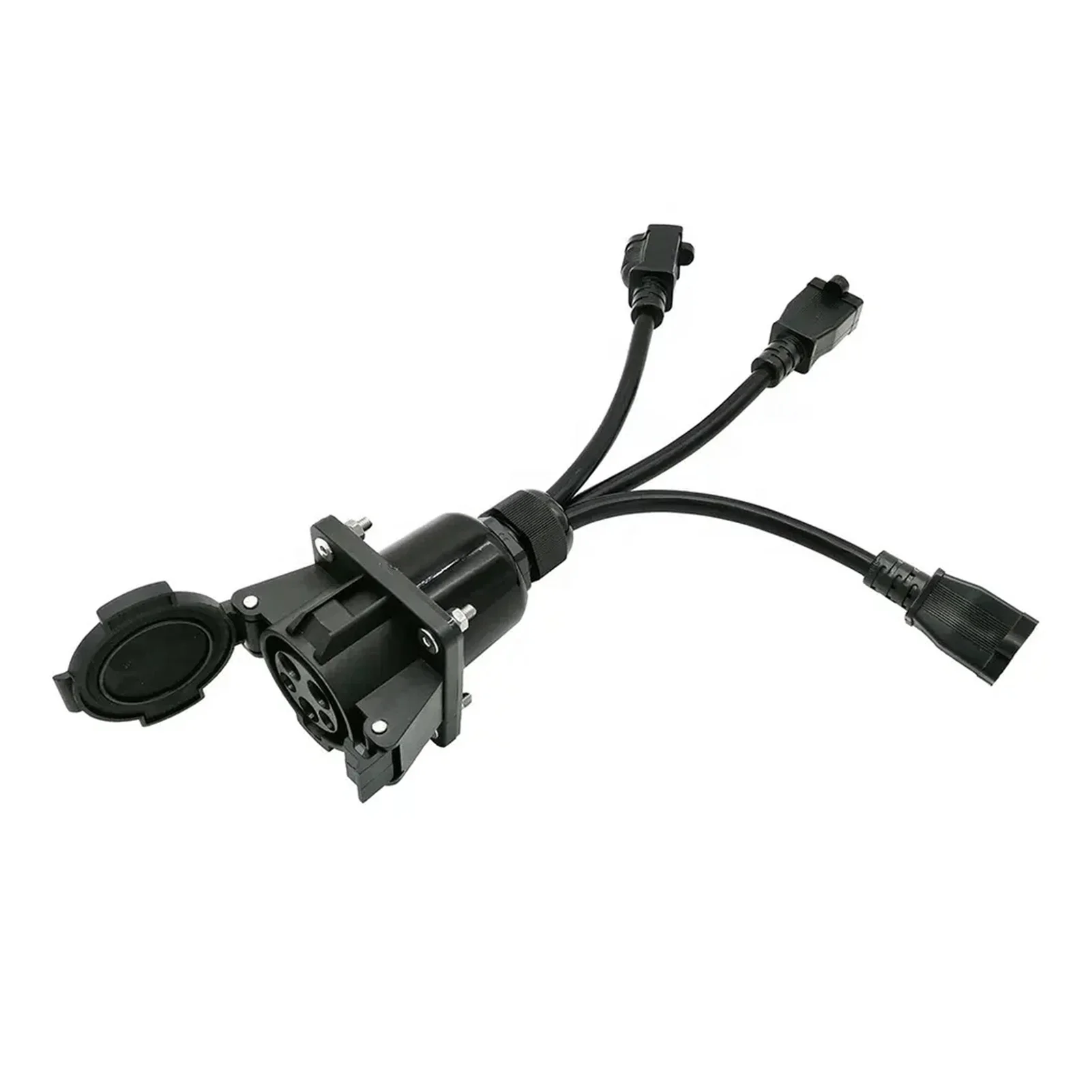 

J1772 To Three Port NEMA 5-15 Discharger Electric Vehicle Connector Adapter Discharger Connector Adapter Easy