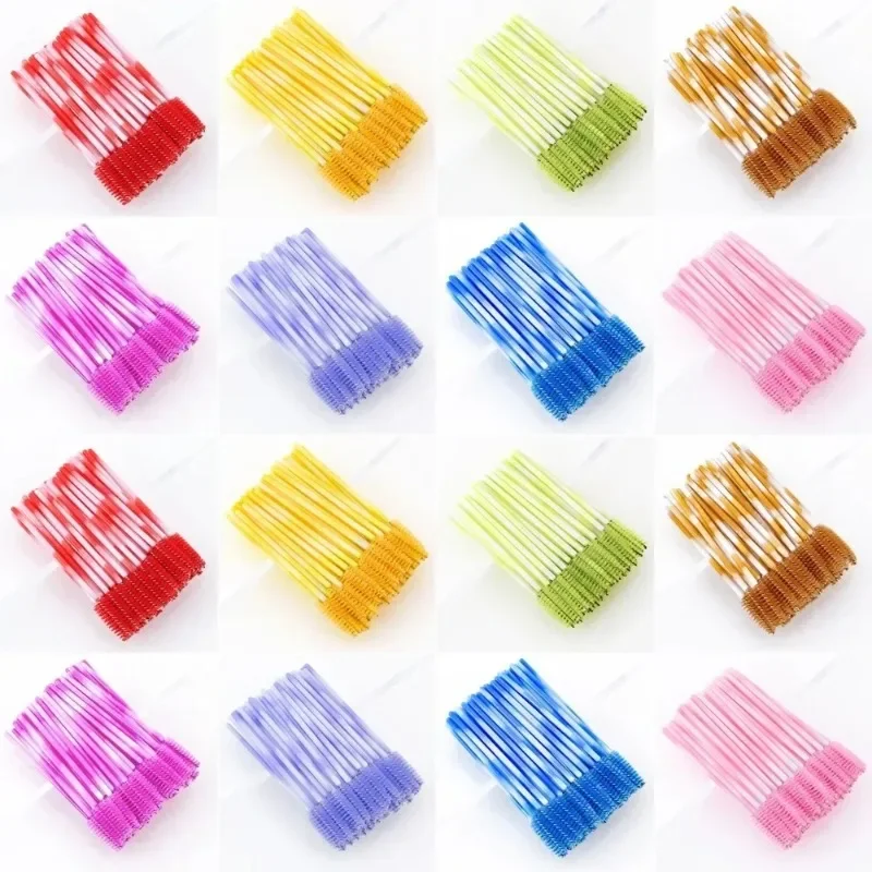 Brosses à cils de poulet, outils d'extension de cils, baguettes de mascara, applicateur, Végét, cosmétique, 50 pièces