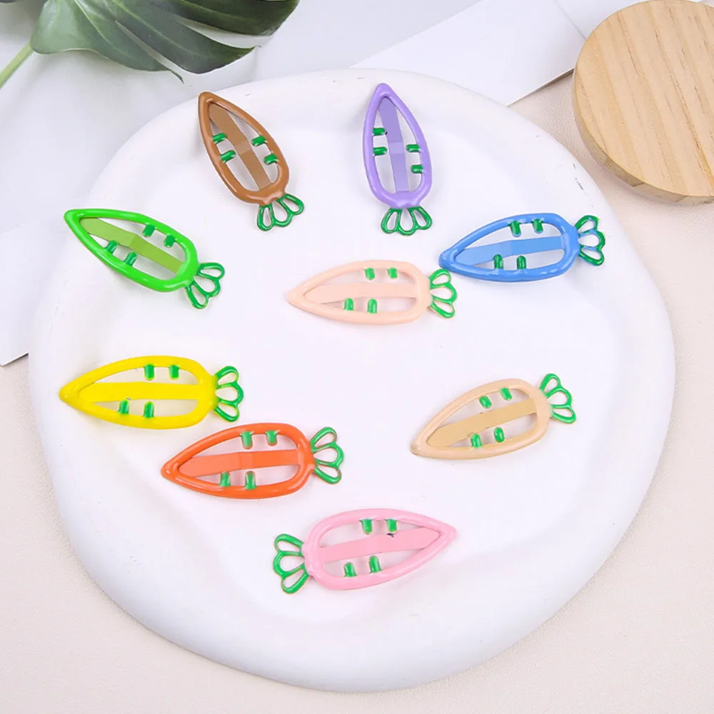 9pcs/Set BB Clip Baby Student Cute Hairpins Broken Hairpin Hair Accessory Carrot Drop Oil Candy Headwear for children