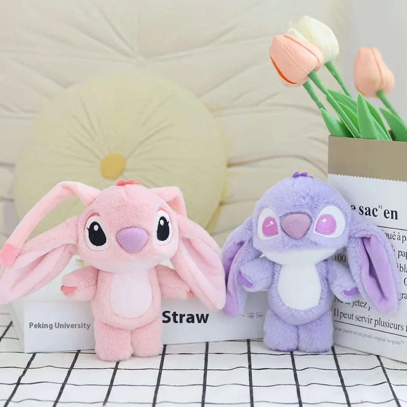 Cartoon Stitch Plush Keychain Soft Toy Cute Stuffed Animal Pendant Gift for Girls  Angel Doll Bag Charm Kids Birthday Present