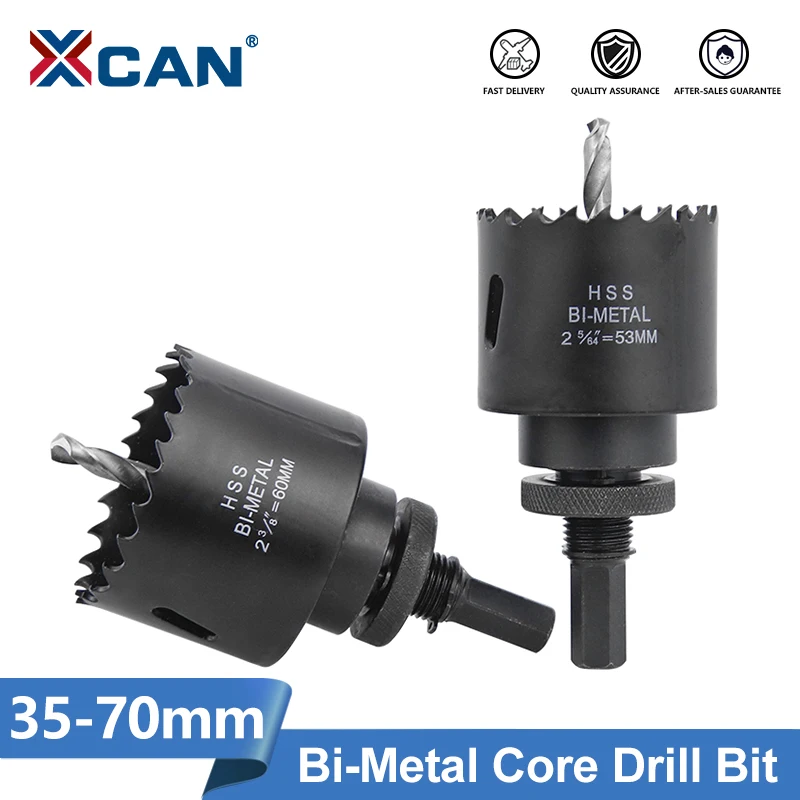 

XCAN HSS Drill Bit Bi-Metal Hole Saw Set Core Drill Bit 35 53 60 70mm for Stainless Steel Metal Drilling Woodworking Tools