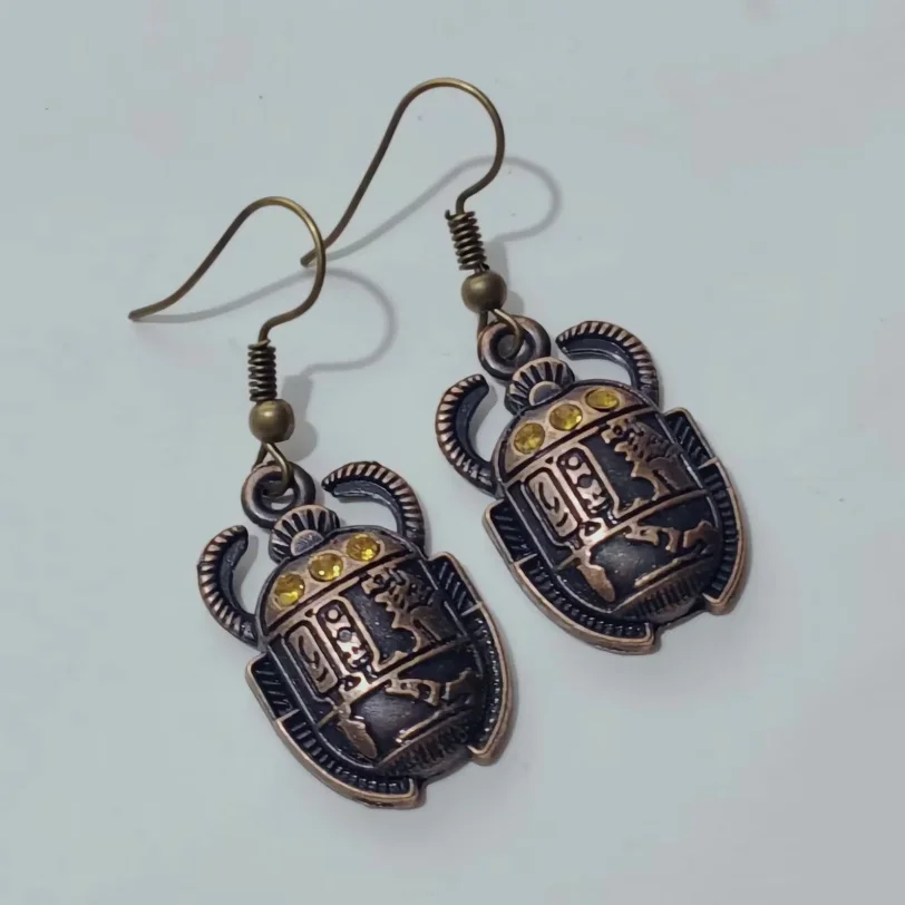 5style Egyptian Scarab Dangle Earrings for Women Aesthetic Goth Gothic Vintage Egyptian Drop Women's Jewelry