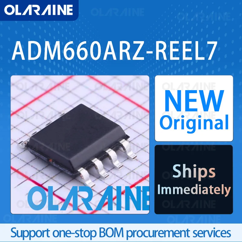 1/5/10Pcs ADM660ARZ-REEL7 SOIC-8 original ic chip Switching regulators RoHS Voltage 14 V Current 100 mA 1 Output