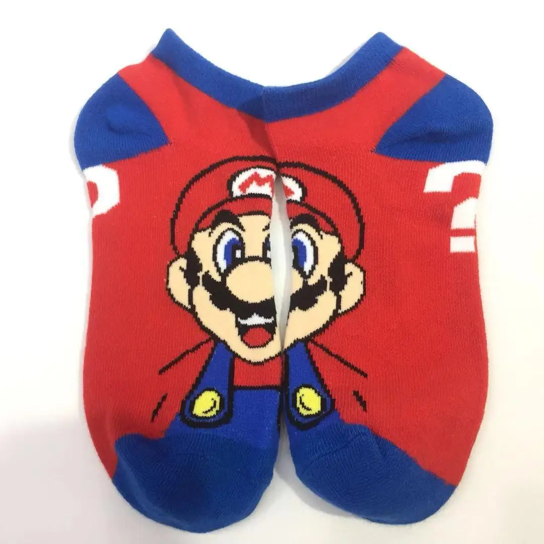 Super Mario Cartoon Short Cotton Ankle Socks Mario Luigi Student Youth Anime Figure Sports Leisure Breathable Socks X-mas Gifts