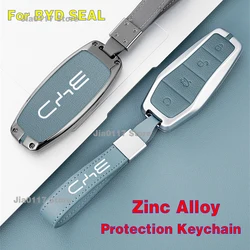 Zinc Alloy 360 Degree Car Remote Key Full Cover Case for BYD SEAL Protection Keychain Keyless Fob Shell Interior Accessrior