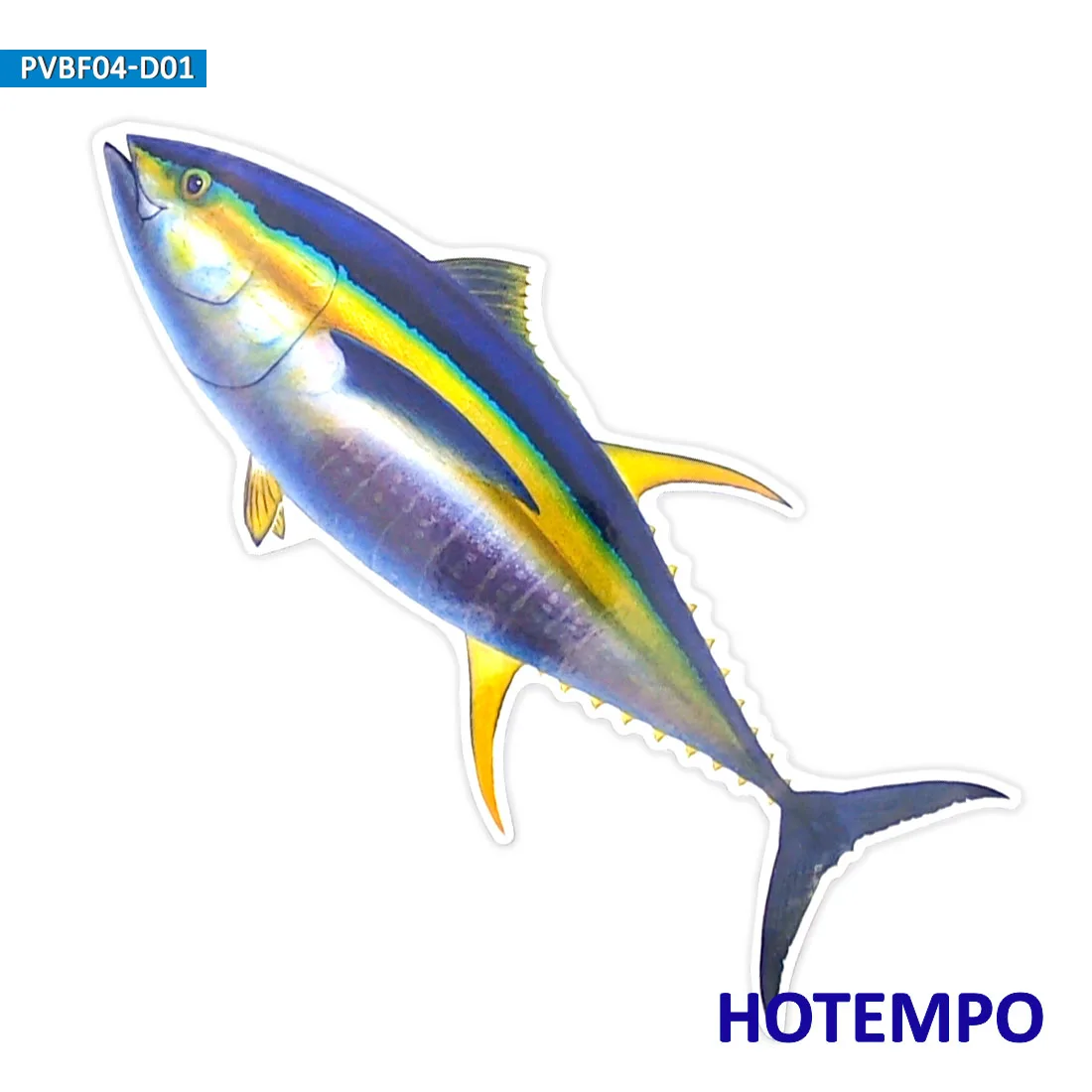 20cm 7.87inch Big Size Fish Yellowfin Tuna Waterproof Stickers for Laptop Luggage Skateboard Glass Fishing Box Boat Car Sticker