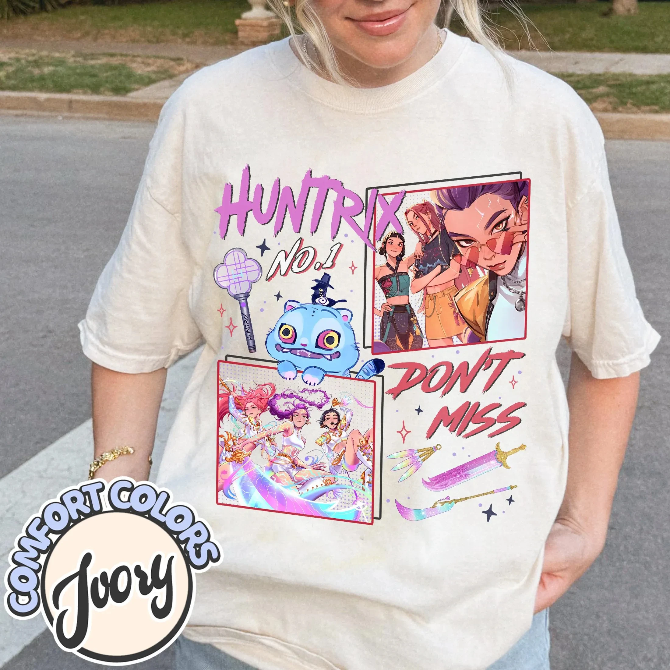 Kpop شيطان الصيادين PNG Huntrix الفتيات Png ميرا رومي جوي عيد الميلاد الديكور Png Kpop مروحة هدية لطيف هدية عيد ميلاد