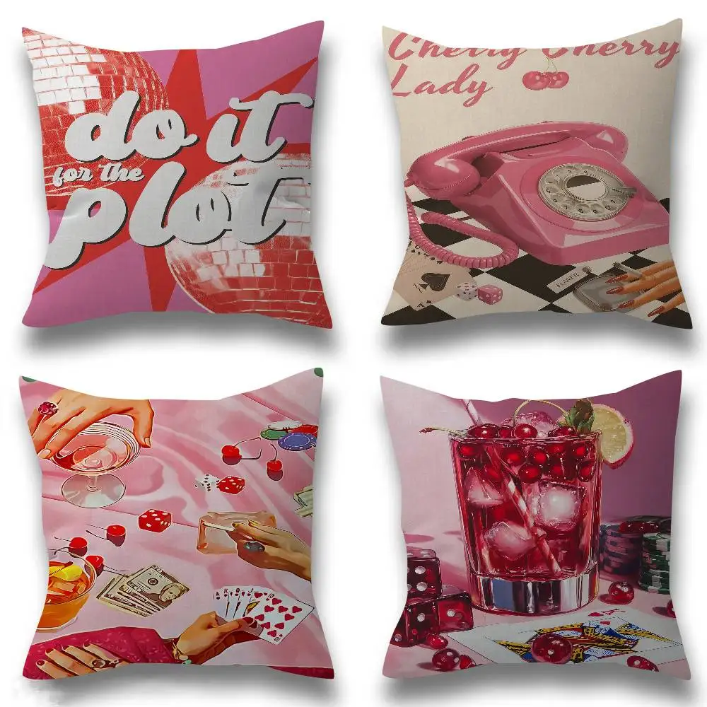 

Pink Style Art Decorative Room Aesthetics Pillow Case Home Decor Bedroom Sofa Bed Couch Pillow Cover 45x45