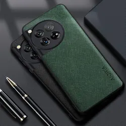 Case for OnePlus 12R 12 5G Cross pattern Leather cover coque for oneplus 12 12r case