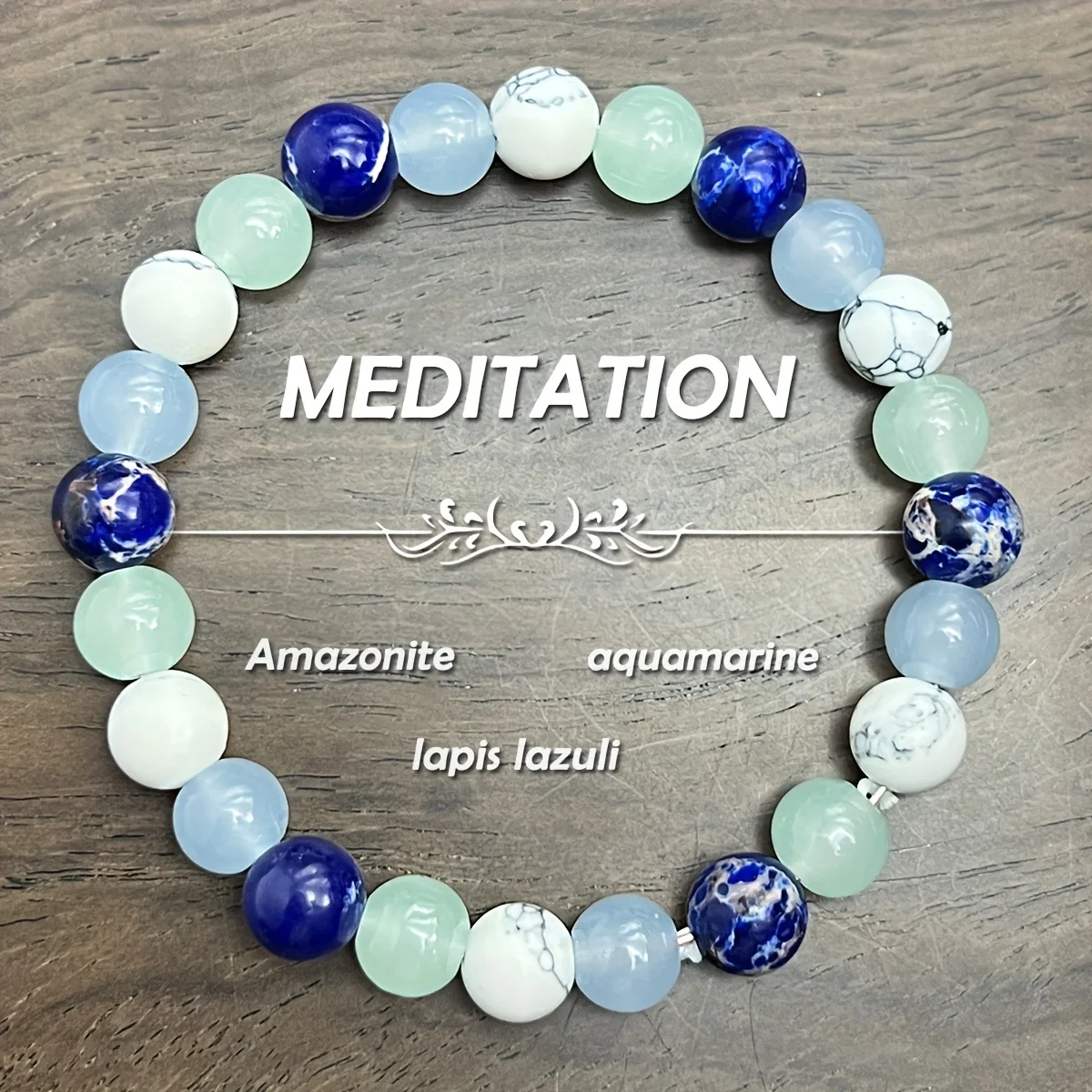 1PC/Happiness Stone Beaded Bracelet 8mm Amazonite, Aquamarine, Lapis Lazuli Healing Jewelry Gift