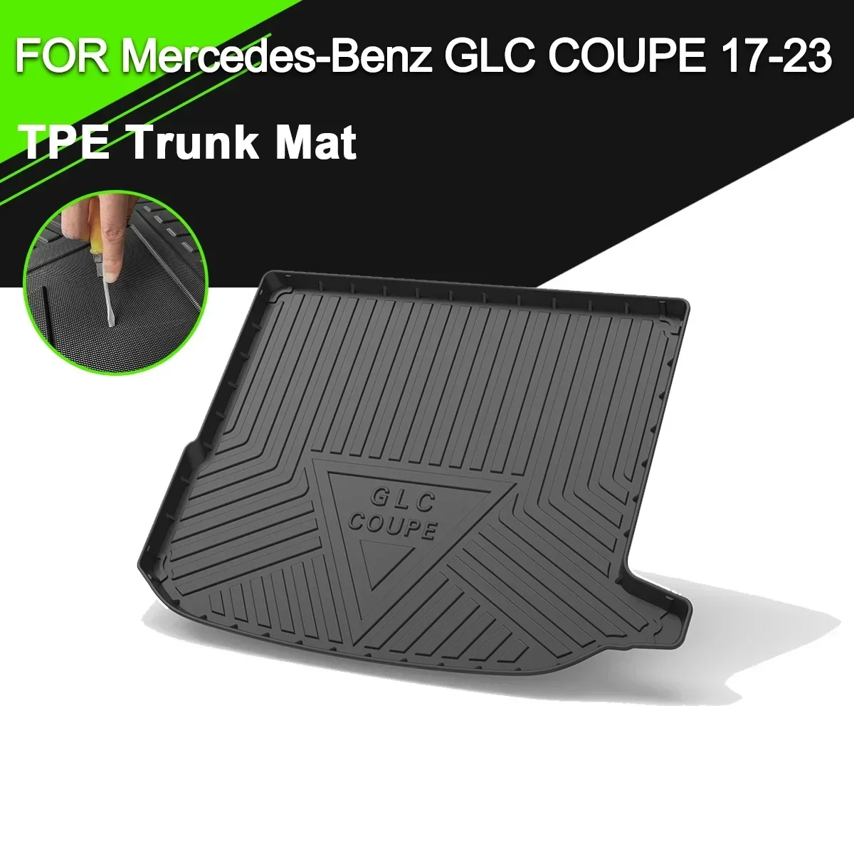 

Car Rear Trunk Cover Mat TPE Waterproof Non-Slip Rubber Cargo Liner Accessories For Mercedes-Benz GLC COUPE 2017-2023