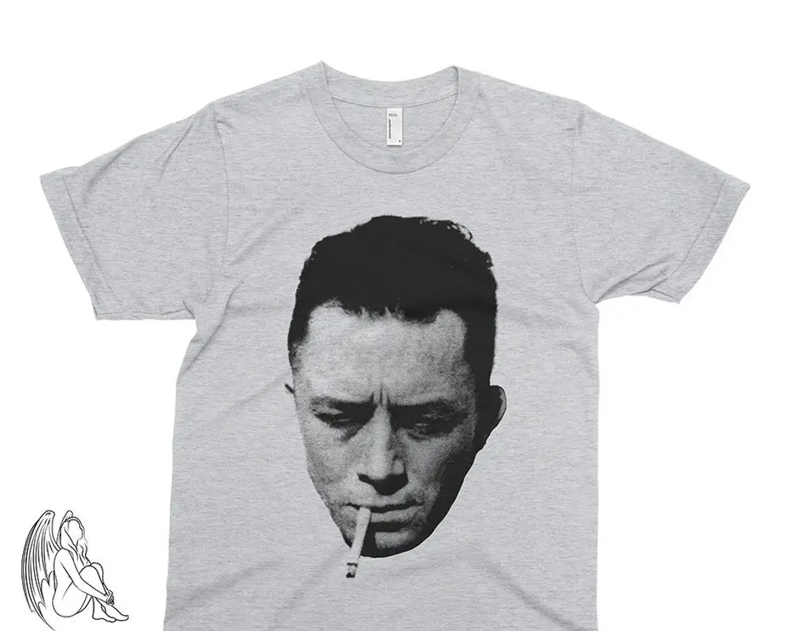 Albert Camus Portrait T-shirt Tee Author Writer Stranger Plague Sartre Kafka Nietzsche Dostoyevsky Cute Gift