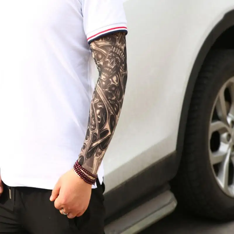 Tattoo Comfortable 1 Piece Arm Warmers For Summer Outdoor Sports Cooling Effect Sleeves Breathable 3d Tattoo Patterned Sleeve