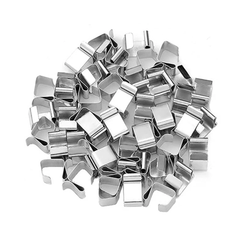 Prácticos clips para canalones luz, 50 clips para decorar con luces navideñas, colgadores metal, montaje luz para