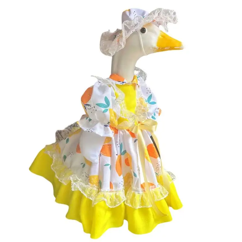 Porch Geese Clothing Outdoor Geese Outfits Cute Reusable Animal Sculpture Princess Dress Weatherproof For Garden Courtyard