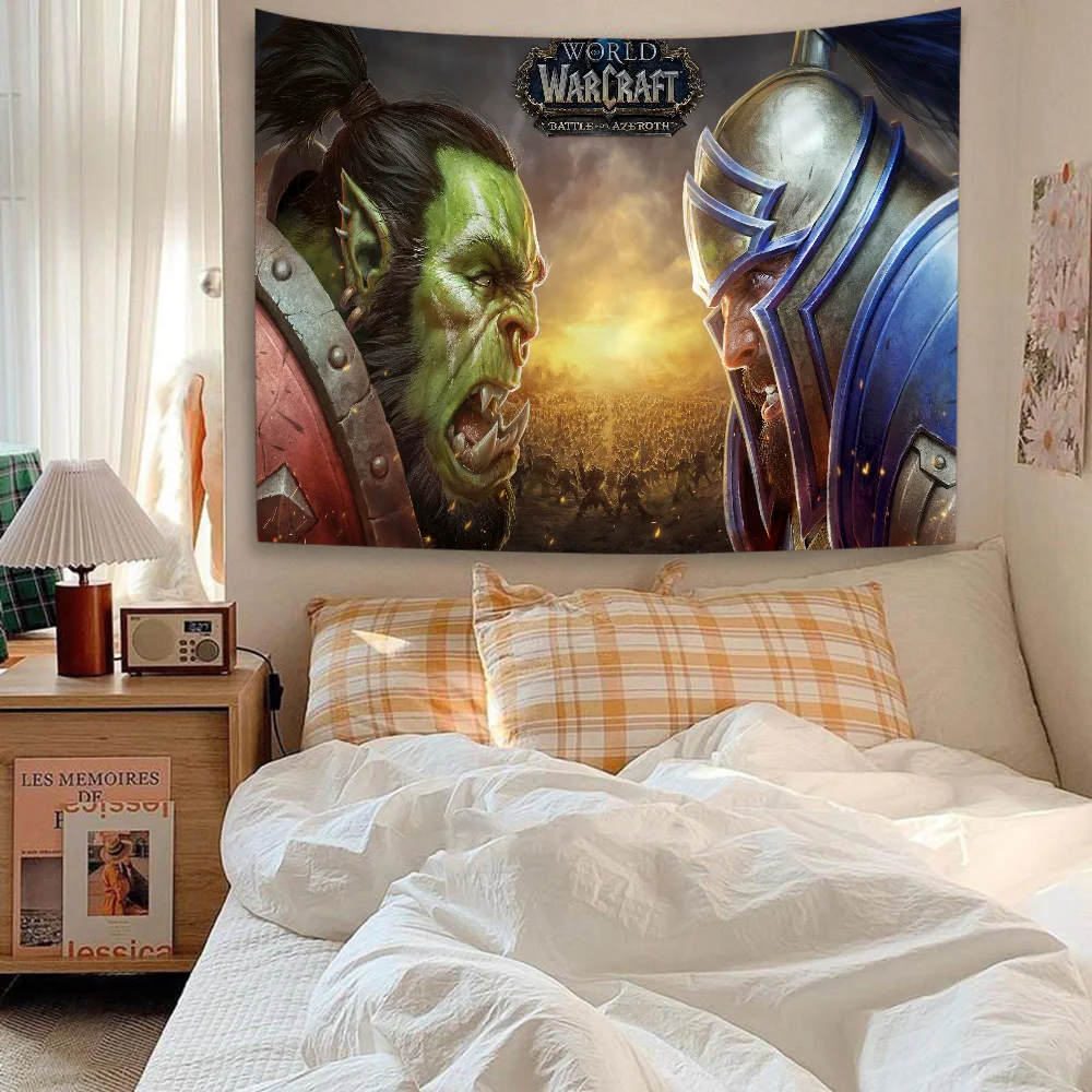 W-World Of W-Warcraft Cartoon Tapestry Wall Hanging Decoration Household Home Decor