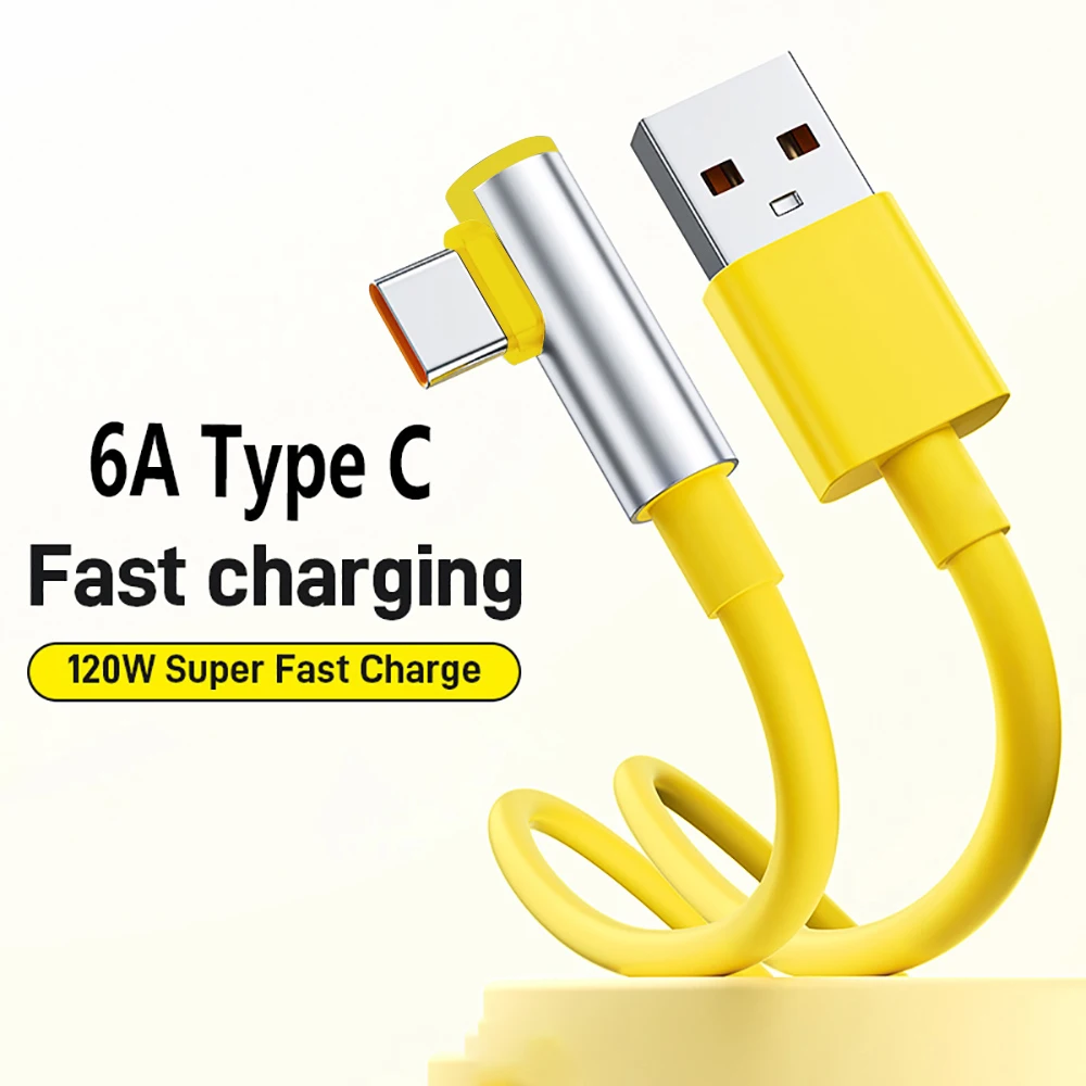 PD 120W Typ-C USB-Kabel Schnellladekabel für Handys Winkelkabel USB-Ladegerät Datenkabel Typ-C Schnellladekabel 1m/1,8m USB-C