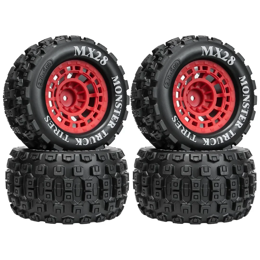 

4 шт. 2,8 "MX RC шины с шестигранным адаптером 12 мм 1/10 RC Truck шины для Arrma Big Rock Granite VORTEKS 3S Trxs Rustler