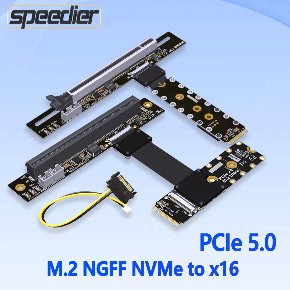 PCI-E 5.0 M.2 NGFF NVMe A X16 Chiave M Cavo Riser di Estensione Della Scheda Grafica Gen5Adattatore FFC Ad Alta Velocità Morbida Bassa Perdita SATA GPU F43SP