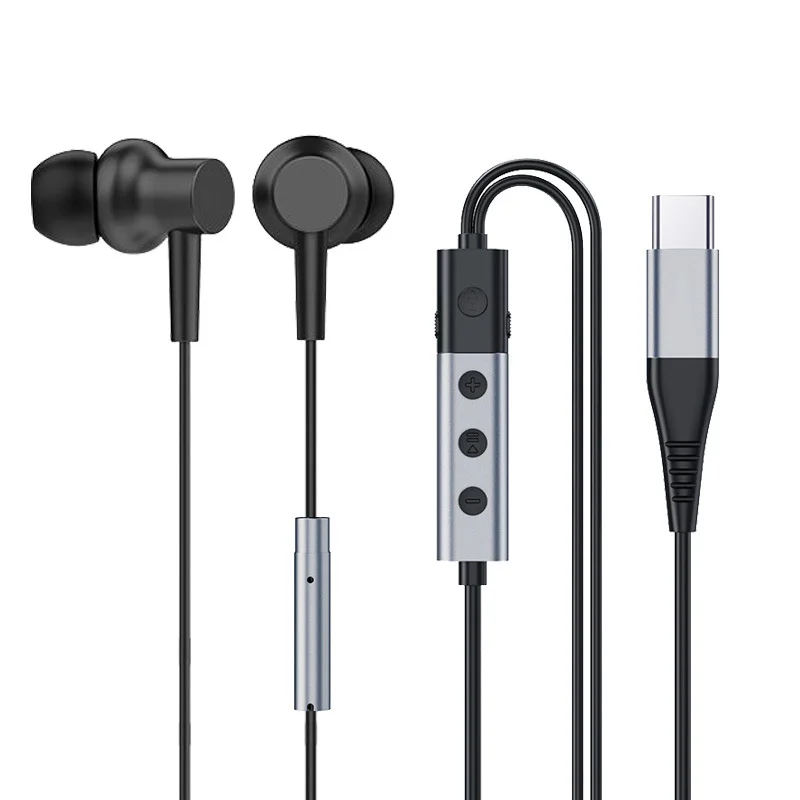 TYPE C in ear wired earphones with six listening modes variable sound effects call entertainment karaoke heavy bass_voghion.com