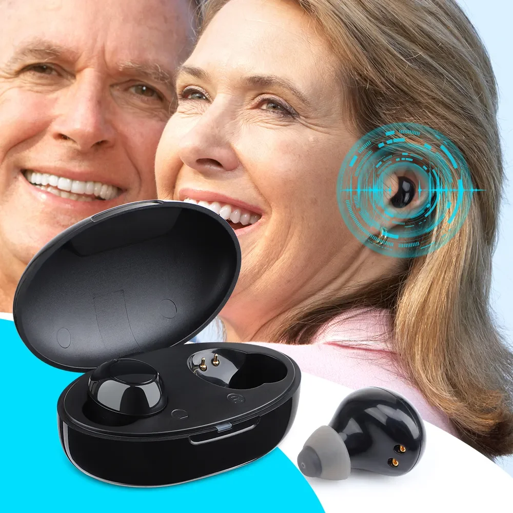 

Hearing Aid Rechargeable Intelligent Hearing Aids Sound Amplifier Low Noise Touch to Control Tone Hearing Device For Elderly