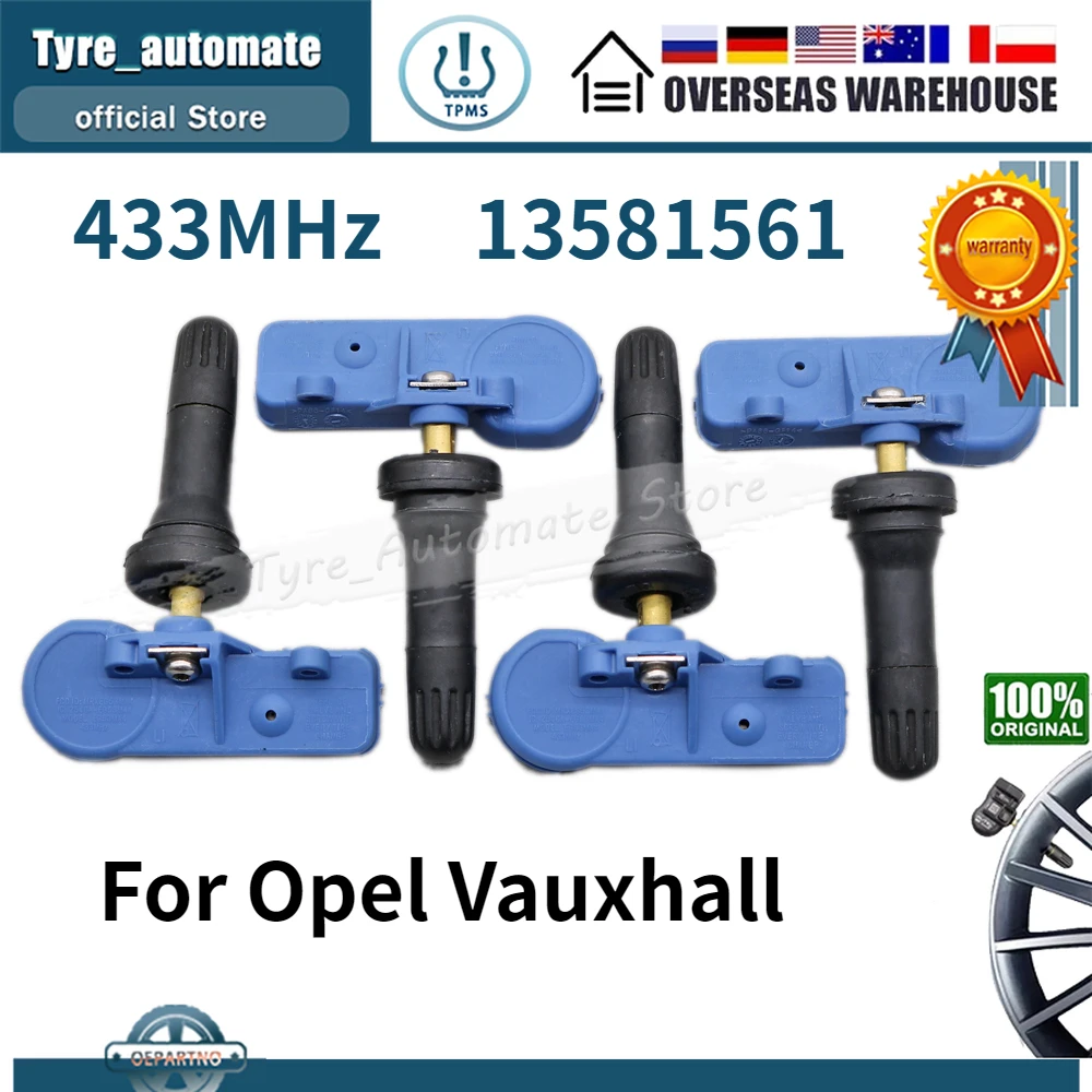 Sistema de control de presión de neumáticos TPMS para Opel Corsa E Adam, Vauxhall, Chevrolet, 2014 MHz, 2019-433, SENSOR de neumáticos 13581561