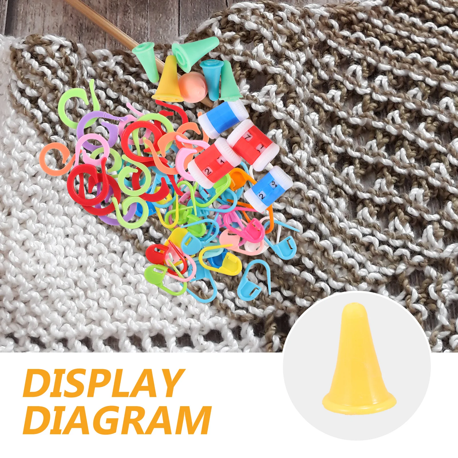 

60Pcs Knitting Counters Colored Crochet Stitch Markers Smooth Safety Plastic for DIY Weaving Crafting Projects