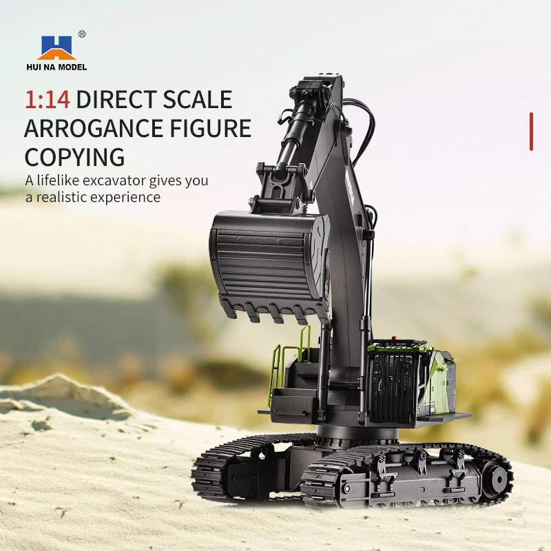 Rc Excavator Metal 1/14 HUINA 1593 Dumper Truck Crawler Alloy Tractor Loader 2.4G Radio Controlled Car Rc Cars for Adults