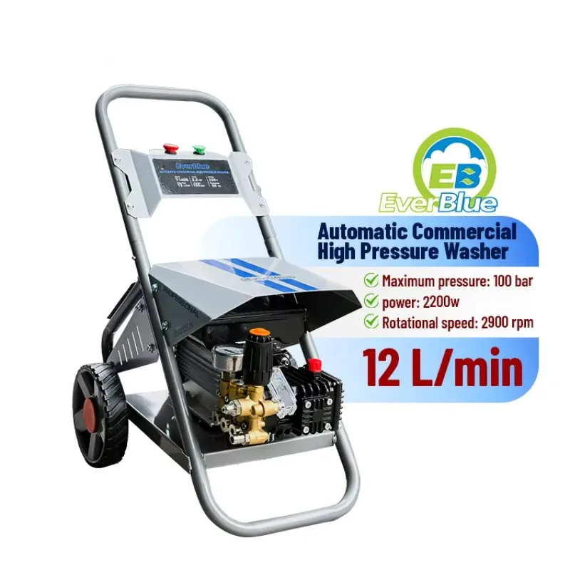 Máquina de lavado de autos portátil de 12LPM, máquina de espuma sin contacto de alta presión para lavado de autos, eléctrica, 120 bar