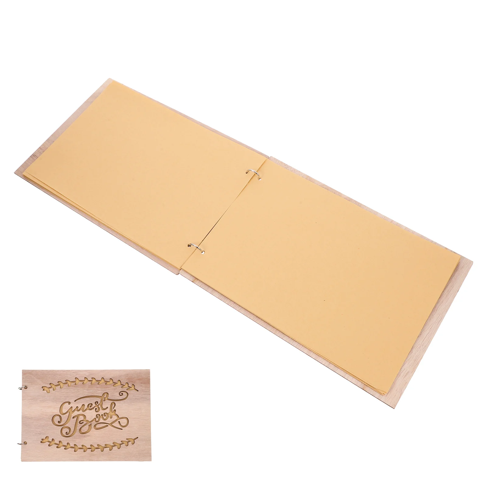 

Wooden Wedding Guest Book 20 Pages Rustic Wedding Decor for Reception Anniversary Shower Memory Table Keepsake Album