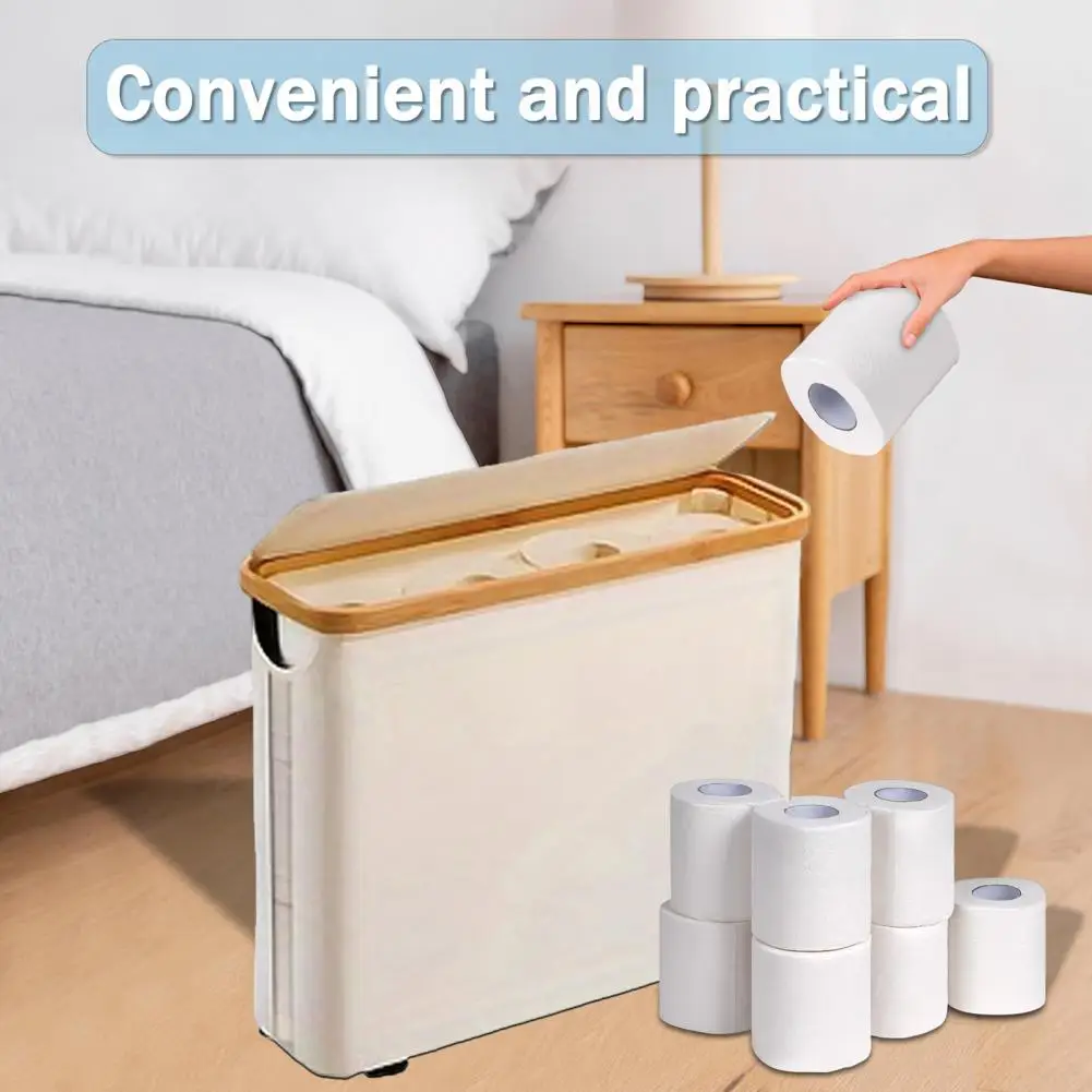 45*35cm Toilet Paper Storage Basket With Lid Collapsible Design Toilet Paper Holder Dispenser Storage Organizer Bathroom Supply