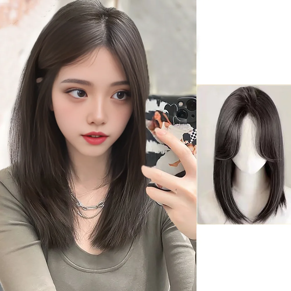 

Straight Short Bob Wig Synthetic Wigs with Bangs Black Hair Wigs for Women Daily Cosplay Party Wigs