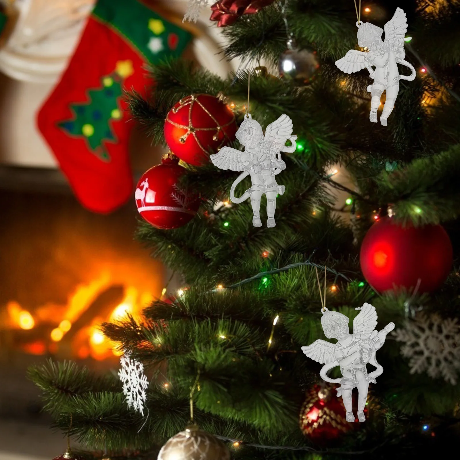 

12Pcs Christmas Tree Angel Pendants Creative Xmas Hanging Decorations Holiday Party Ornaments Christmas Angel Pendant