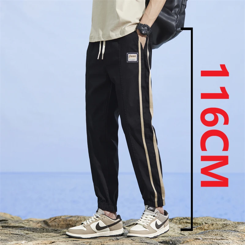 

New Summer 190 Tall Man 116cm Extra Long Length Pants Plus Large Size Elastic Waist Ankle Banded Pants Casual Pants Clothing