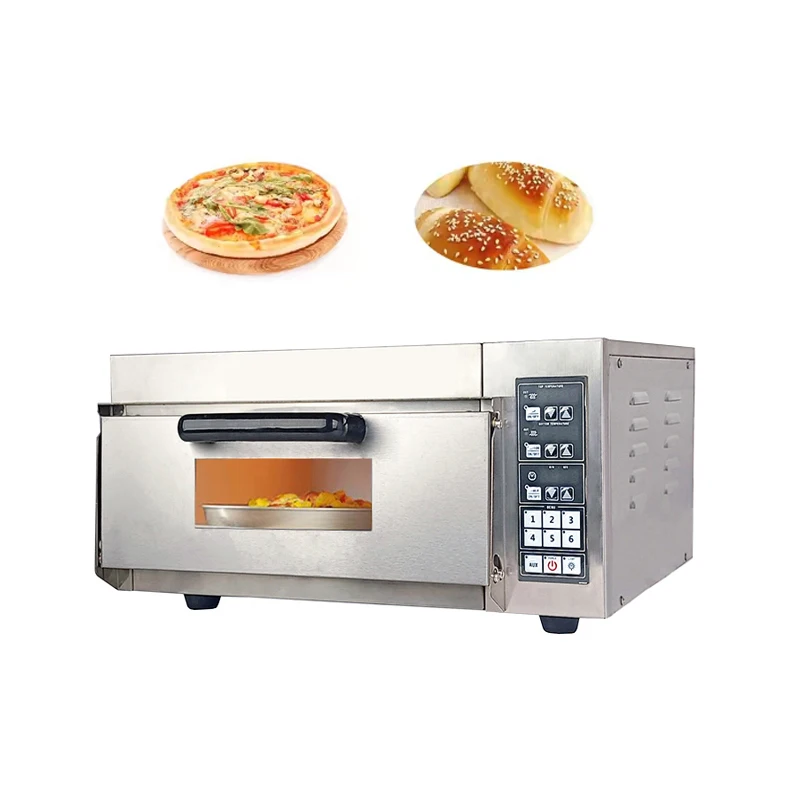 Kitchen Equipment One Deck Single Layer Bread Food Baking Machine Electric Pizza Oven with Stone