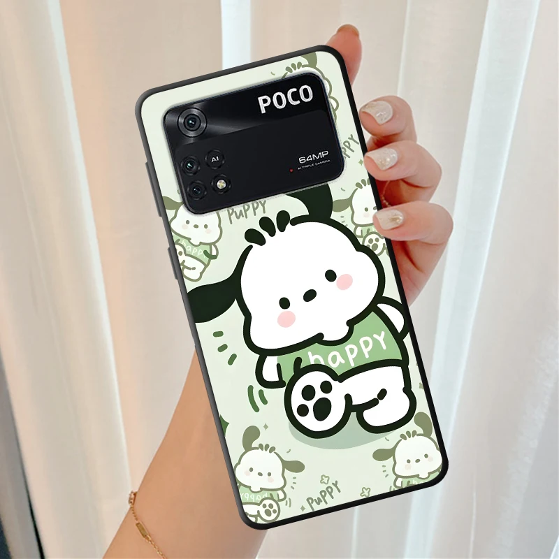 الكرتون لطيف Pochacco قضية الهاتف ل Xiaomi Poco C40 C50 X7 C71 C75 M5s M7 C51 C61 M3 M4 Pro F3 F7 X5 X3 NFC X4 Pro لينة قذيفة