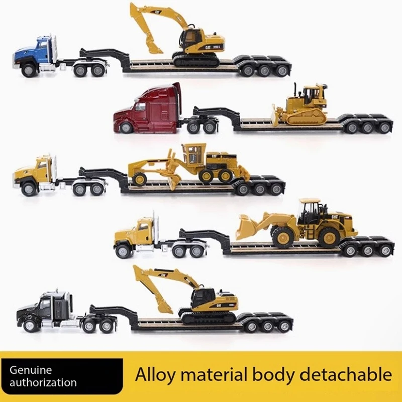 Alloy 1/87 Semi Tractor with Lowboy Trailer T880s+320D excavator