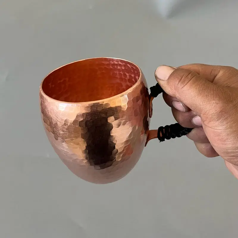 Copo personalizado de cobre puro, caneca, leite, café, chá, recipiente feito à mão, grosso, peça completa, presente