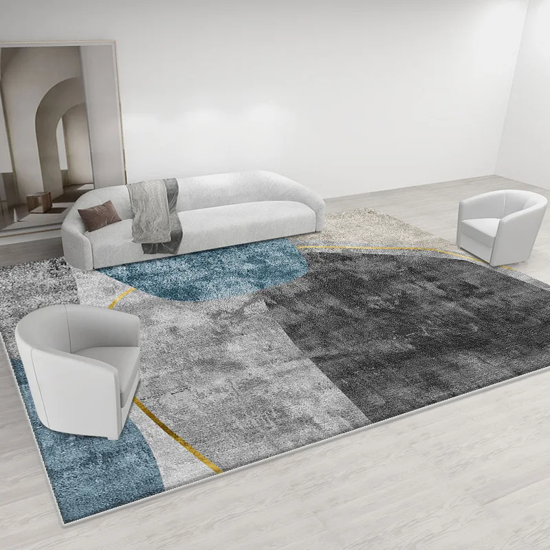 Large Area Carpets for Living Room Modern Minimalist Bedroom Decor Geometric Rugs Thickened Anti-slip Mat Home Plush Lounge Rug